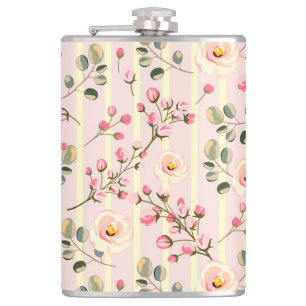 Cantil Padrão de Listra Floral Rosa Suave