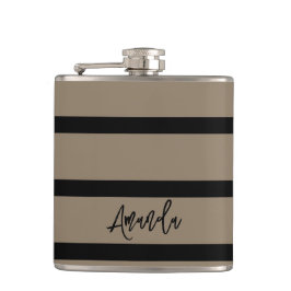 Cantil Padrão de listras pretas e castanhas personalizado