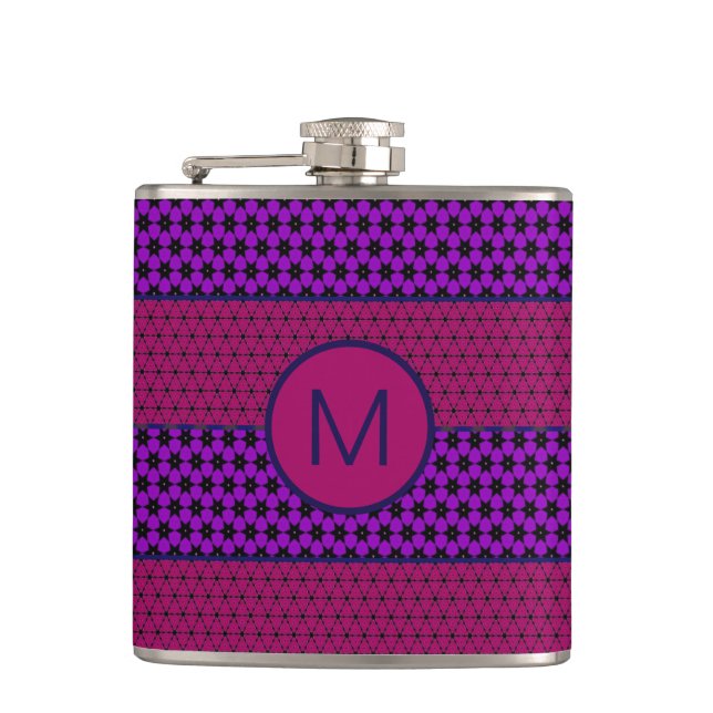 Cantil Padrão de Listras Roxo e Magenta com Monograma (Frente)