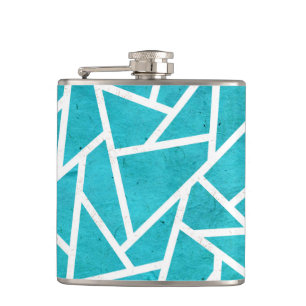 Cantil Padrão de mosaico azul-esverdeado e branco