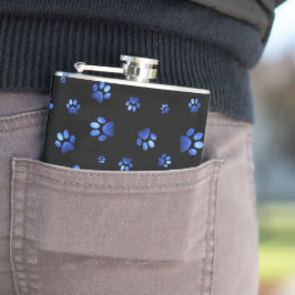 Cantil Padrão de pata de cachorro com brilho azul 