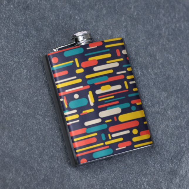 Cantil Padrão de Retângulo Arredondado Geométrico (Geometric Rounded Rectangle Pattern Flask)