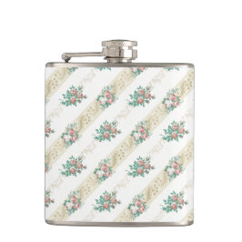 Cantil Padrão de Rosa de Vintage - Flask