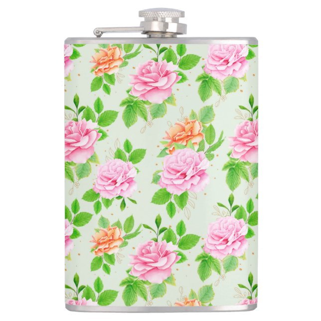 Cantil Padrão de Rosas Cor-de-Rosa Floral-23670 (Frente)