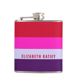 Cantil Padrão de Stripes Vermelhas, Rosa e Púrpura