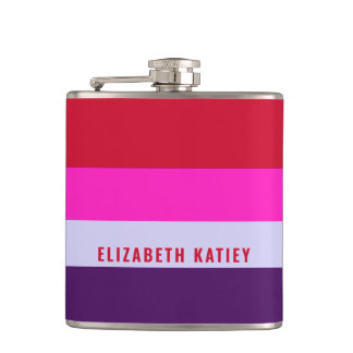 Cantil Padrão de Stripes Vermelhas, Rosa e Púrpura