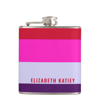 Cantil Padrão de Stripes Vermelhas, Rosa e Púrpura