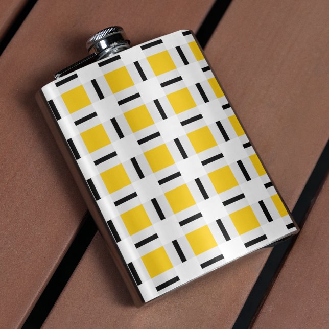 Cantil Padrão de Xadrez Amarelo (FLASK)