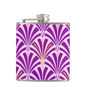 Cantil Padrão do ventilador Art Deco - roxo e orquídea