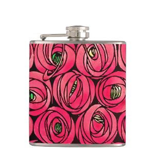 Cantil Padrão Floral Art Nouveau Rosa Rennie Mackintosh