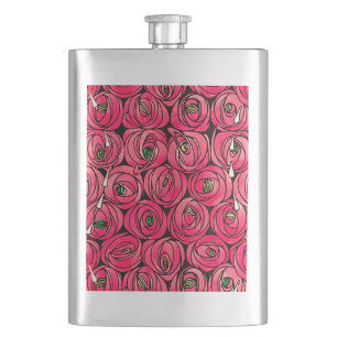 Cantil Padrão Floral Art Nouveau Rosa Rennie Mackintosh