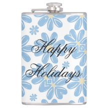 Padrão Floral Azul - Frasco Personalizado