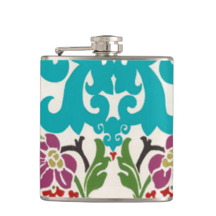 Cantil Padrão Floral Damask Plum Turquoise