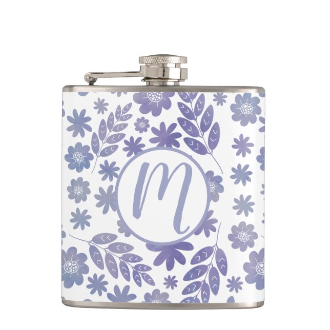 Cantil Padrão Floral de cinza e Lavanda (Frente)