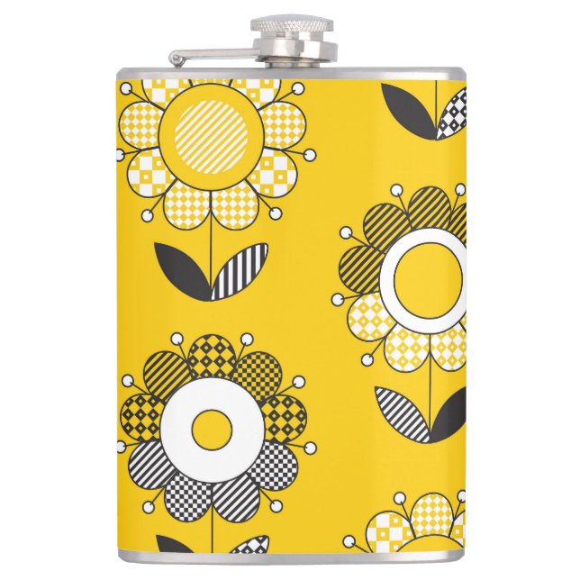 Cantil Padrão Floral de Folk Amarelo Simples (Frente)