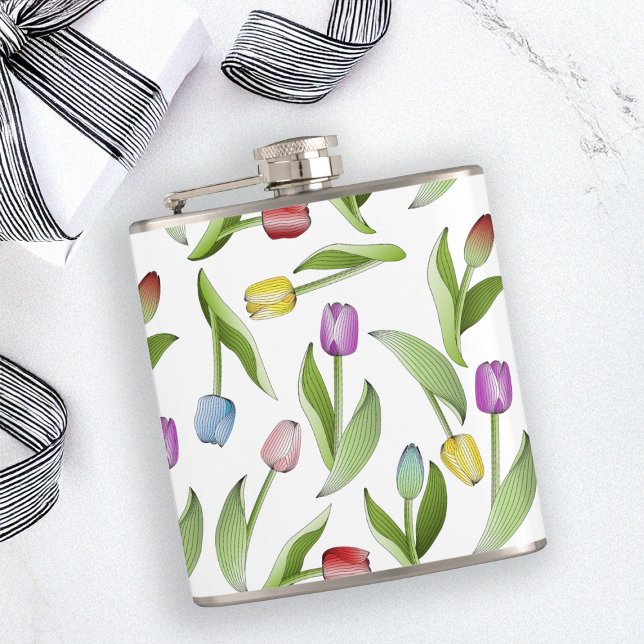 Cantil Padrão Floral de Tulipa Colorido Moderno Personali (Criador carregado)