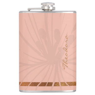 Cantil Padrão Floral Rosa Dourado Elegante