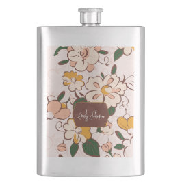 Cantil Padrão Floral Vintage Nome Personalizado