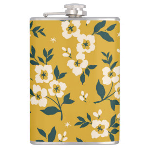 Cantil Padrão floral vítreo, pequenas flores brancas.