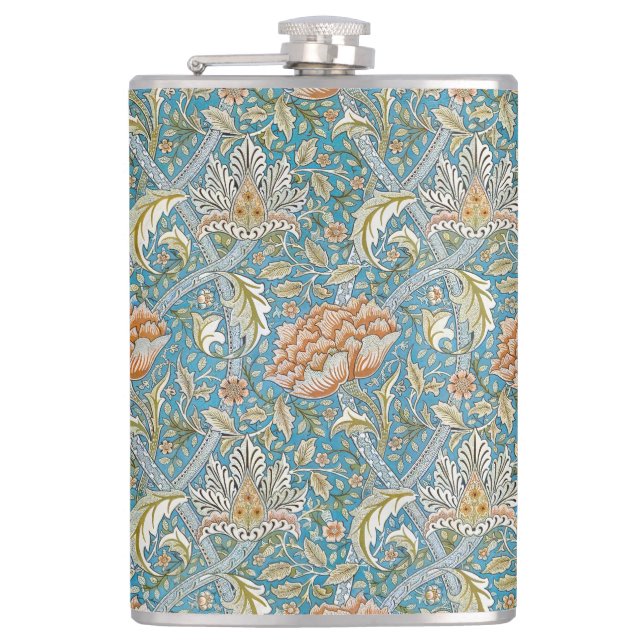 Cantil Padrão Floral William Morris Windrush Azul (Frente)