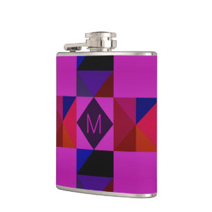 Cantil Padrão Geométrico Abstrato Magenta Monograma