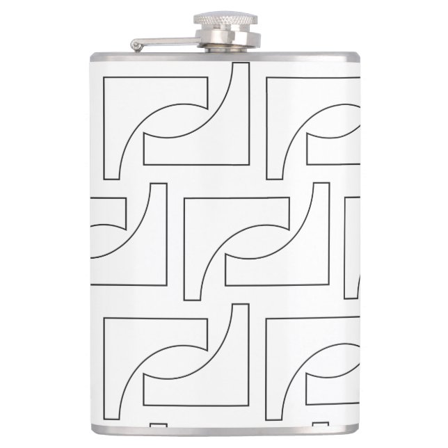 Cantil Padrão Geométrico de Tendência Elegante Preto e Br (Frente)