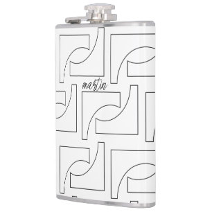 Cantil Padrão Geométrico Personalizado Preto E Branco