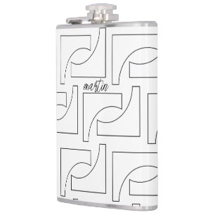 Cantil Padrão Geométrico Preto e Branco Personalizado