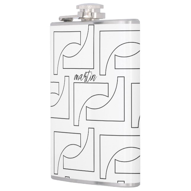 Cantil Padrão Geométrico Preto e Branco Personalizado (Esquerda)