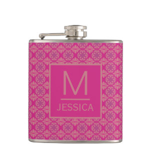 Cantil Padrão Geométrico Rosa Roxo Ornamentado Personaliz