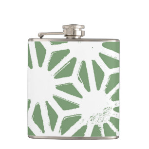 Cantil Padrão geométrico verde-oliva e branco