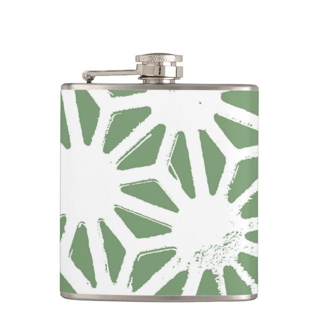 Cantil Padrão geométrico verde-oliva e branco (Frente)