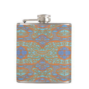 Cantil Padrão laranja e abstrato azul no estilo oriental