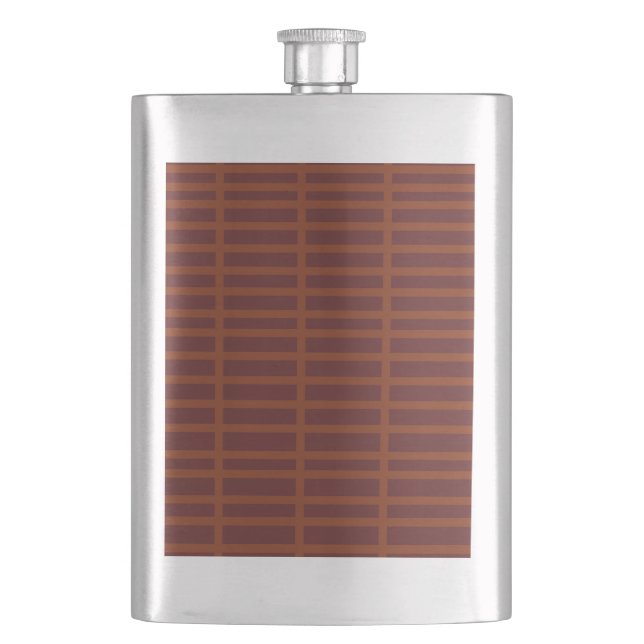 Cantil Padrão listrado de laranja vermelho Flask (Frente)