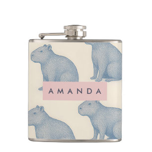 Cantil Padrão Personalizado de Capivara Fofo Minimalista