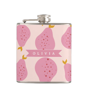 Cantil Padrão Personalizado de Pêra Rosa Fruta Fofa e Fem