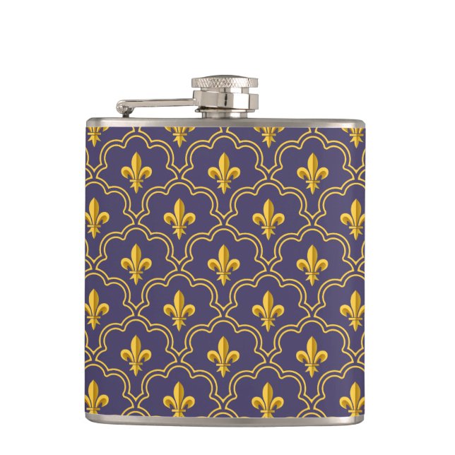 Cantil Padrão Roxo e Dourado da Flor-de-Lis Real (Frente)