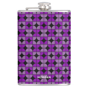 Cantil Padrão Roxo Retro Quarters com Nome