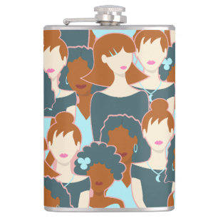 Cantil Padrão sem costura com garotas negras e brancas