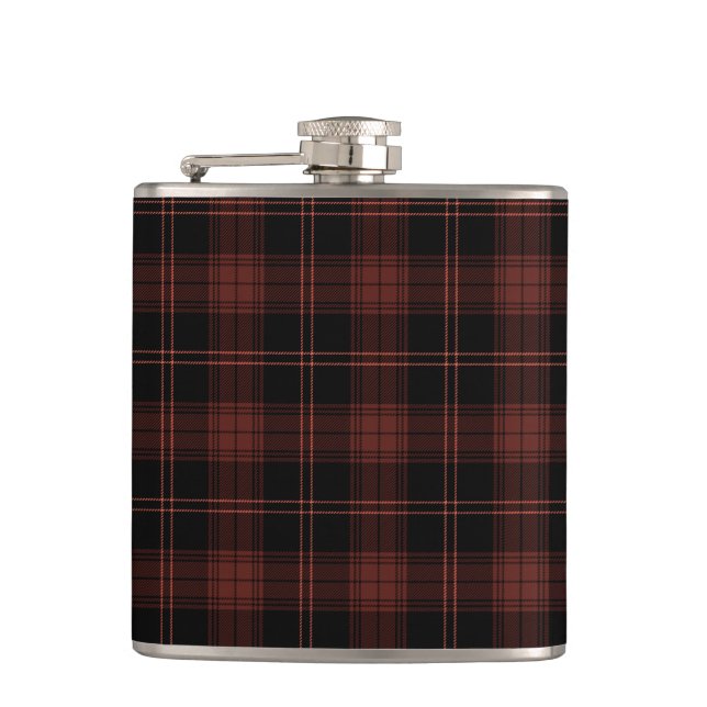 Cantil Padrão Vermelho Escuro, Xadrez Preta (Tartan) (Frente)