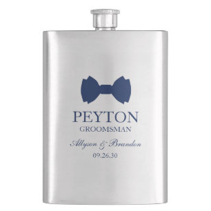 Cantil Padrinho de casamento Blue Arco Tie Flask