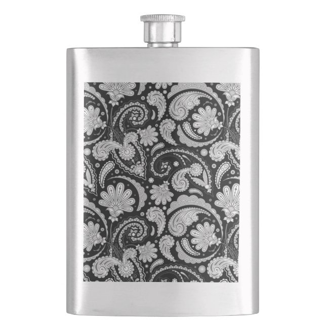Cantil Padrões de paisley preto branco-branco-cômoda (Frente)