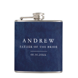 Cantil Pai da Noiva Gift Watercolor Blue Wedding Flask