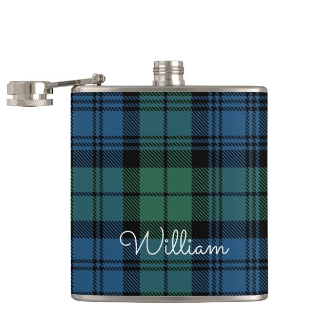 Cantil Pai Verde de Tartan xadrez Aniversário Personaliza (Aberto)