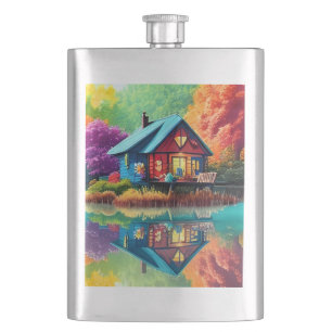 Cantil Paisagem natural com lago e outono