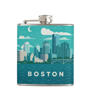 Cantil Paisagem Noturna da Cidade de Massachusetts Cida