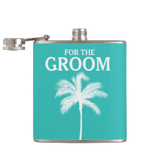 Cantil Palm Tree Aqua Große Flask