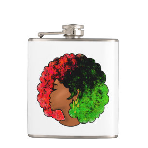 Cantil Pan-africana menina mulher negra verde vermelho or