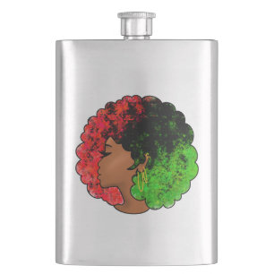 Cantil Pan-africana menina mulher negra verde vermelho or