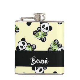 Cantil Panda bear with green bamboo leaves